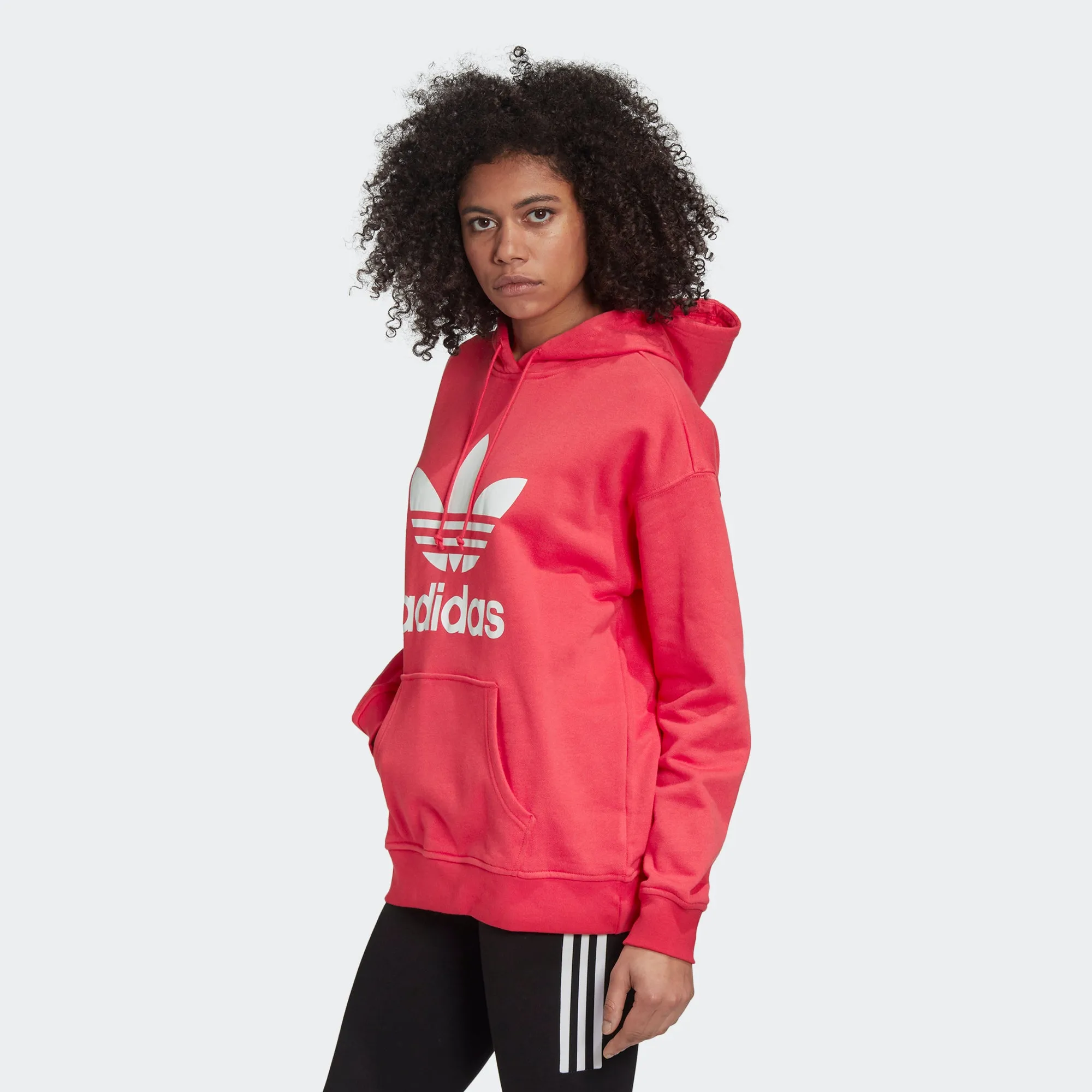 Women's adidas Originals Adicolor Trefoil Hoodie Power Pink