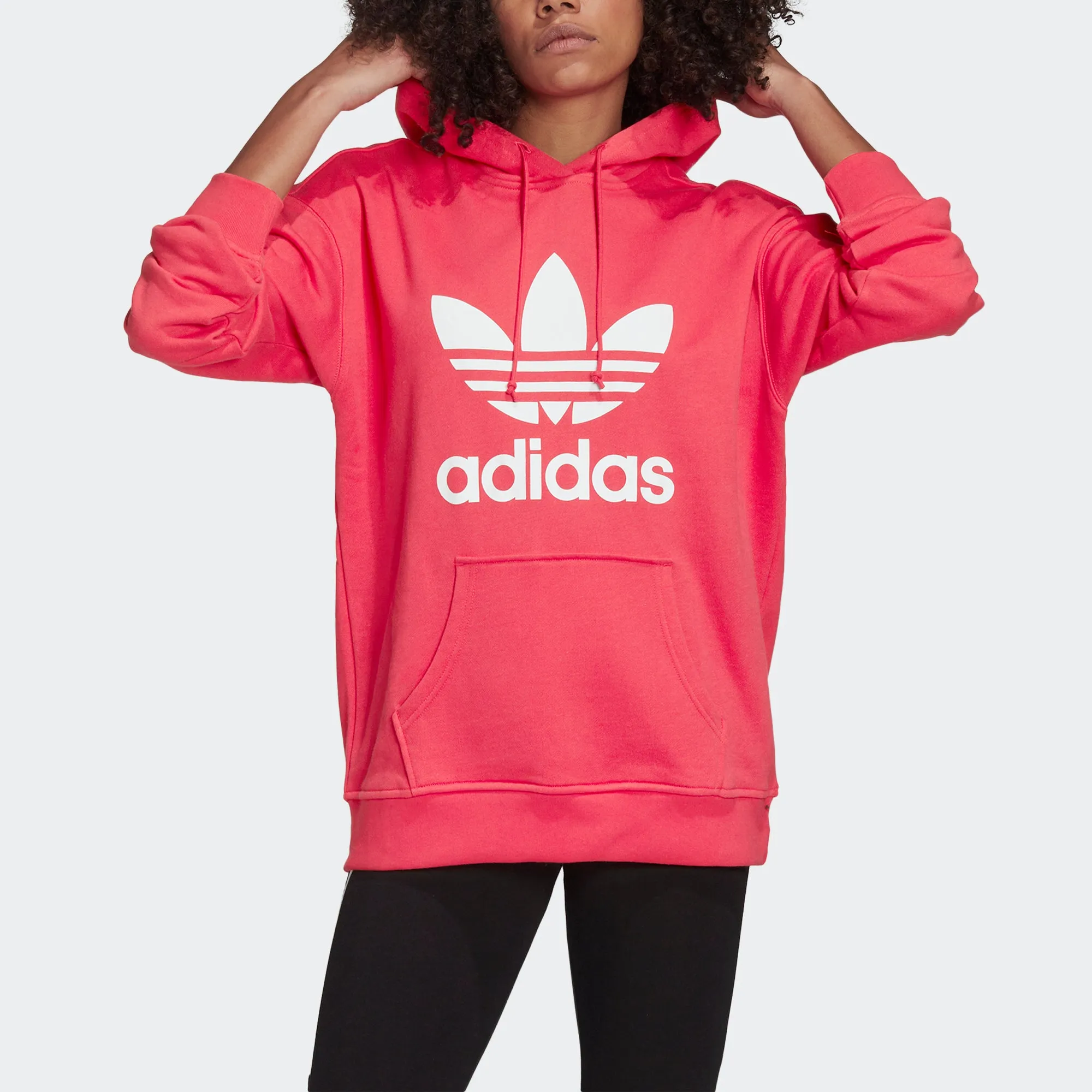 Women's adidas Originals Adicolor Trefoil Hoodie Power Pink