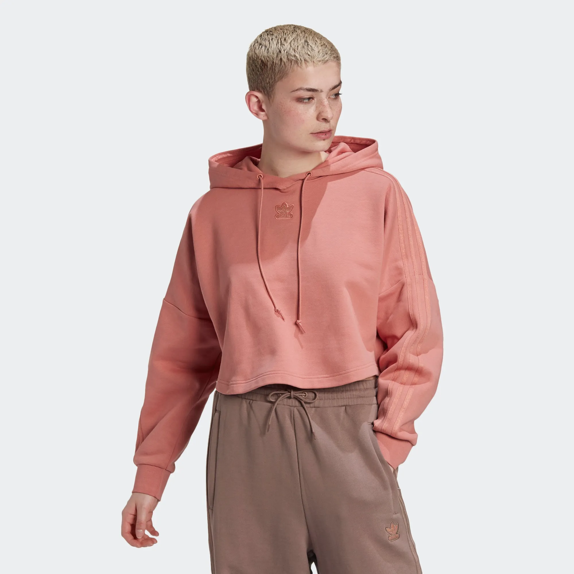 Women's adidas Originals Cropped Hoodie Ash Pink