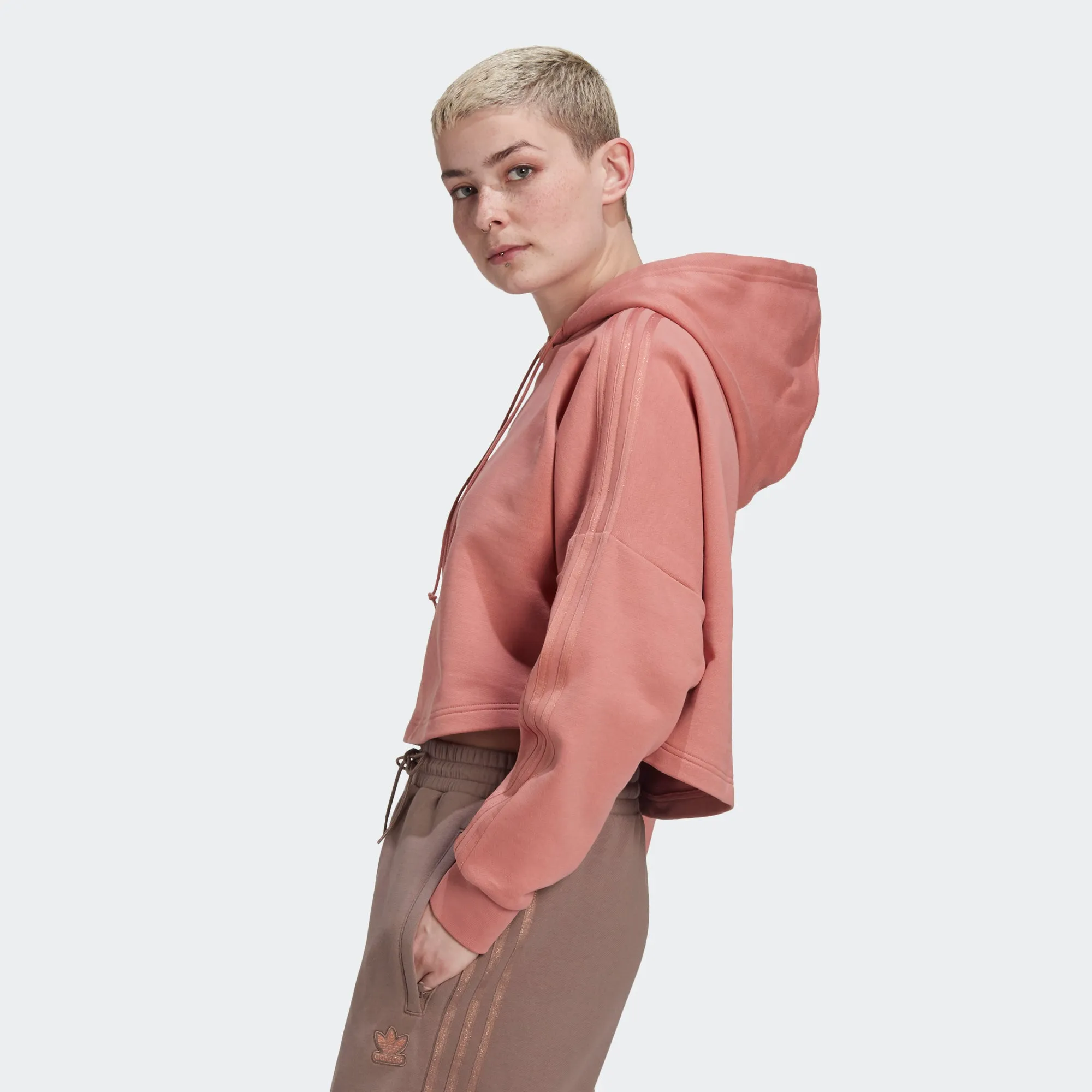 Women's adidas Originals Cropped Hoodie Ash Pink