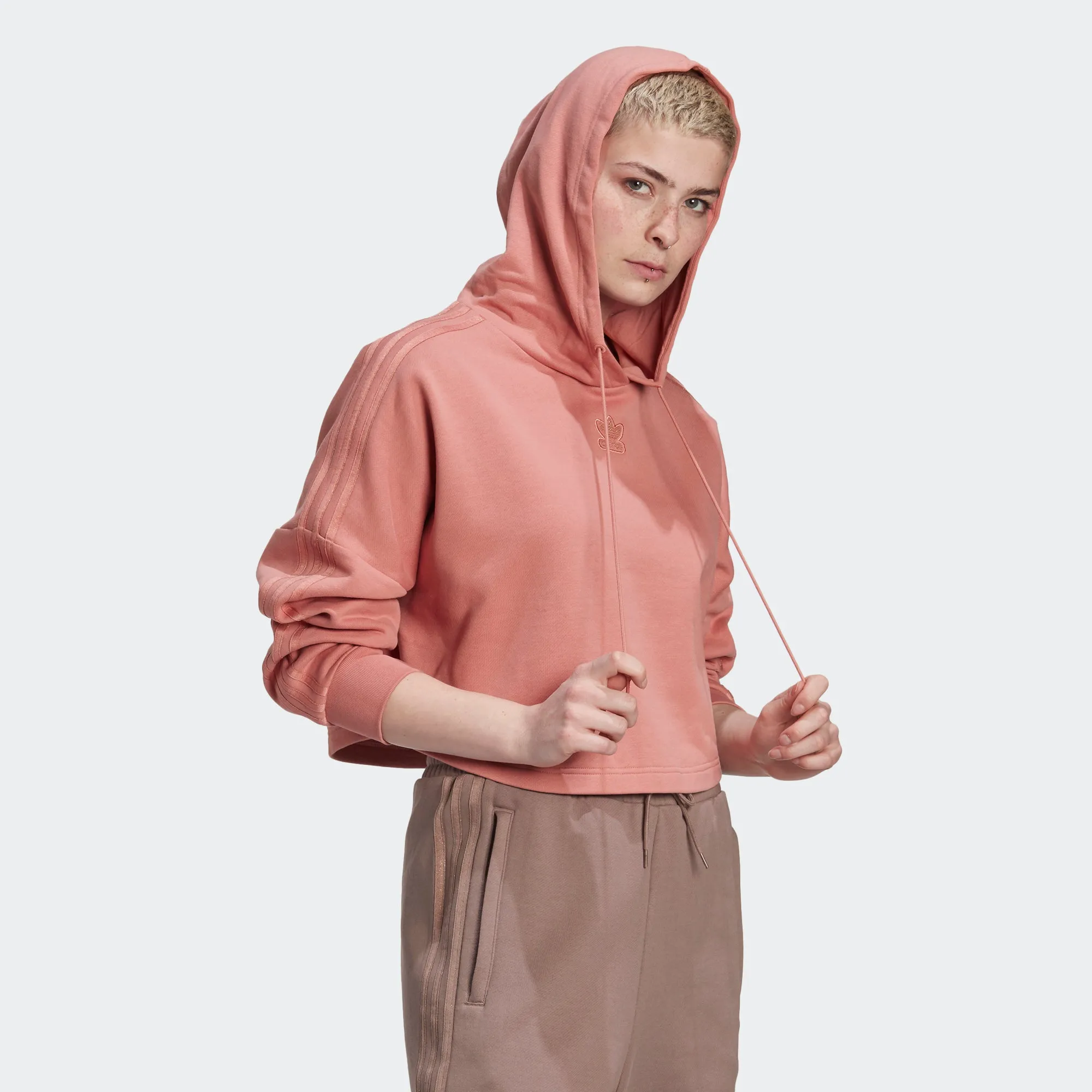 Women's adidas Originals Cropped Hoodie Ash Pink