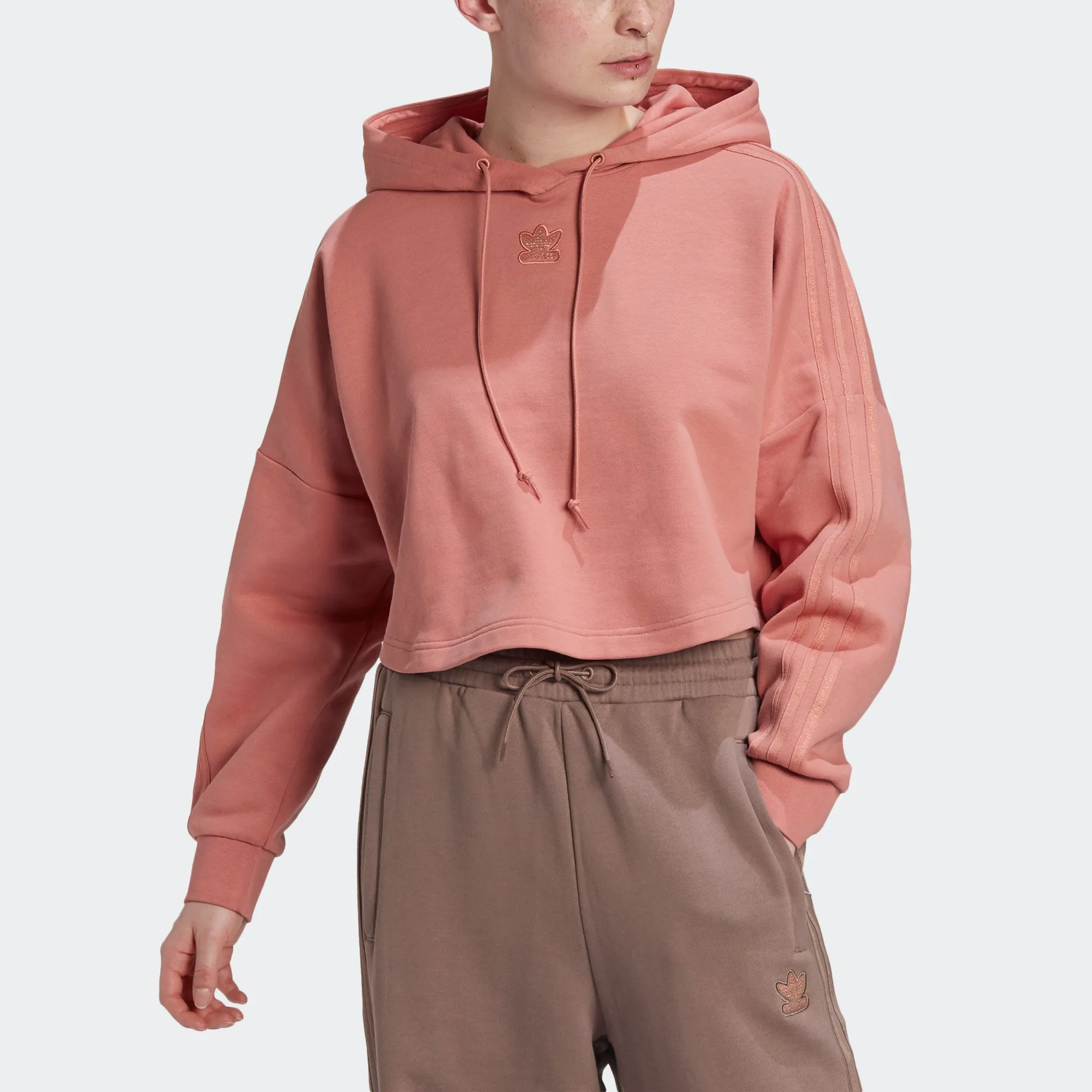 Women's adidas Originals Cropped Hoodie Ash Pink