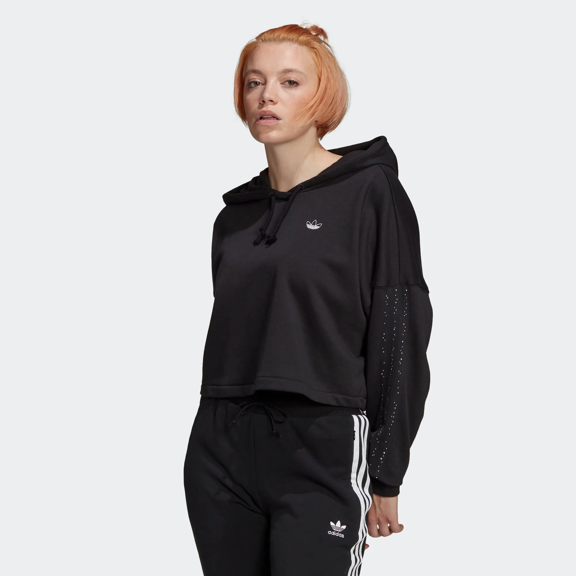 Women's adidas Originals Fakten Cropped Hoodie Black