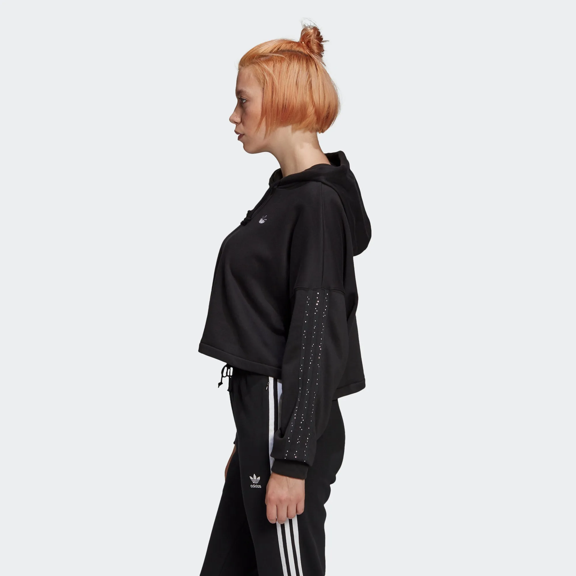 Women's adidas Originals Fakten Cropped Hoodie Black