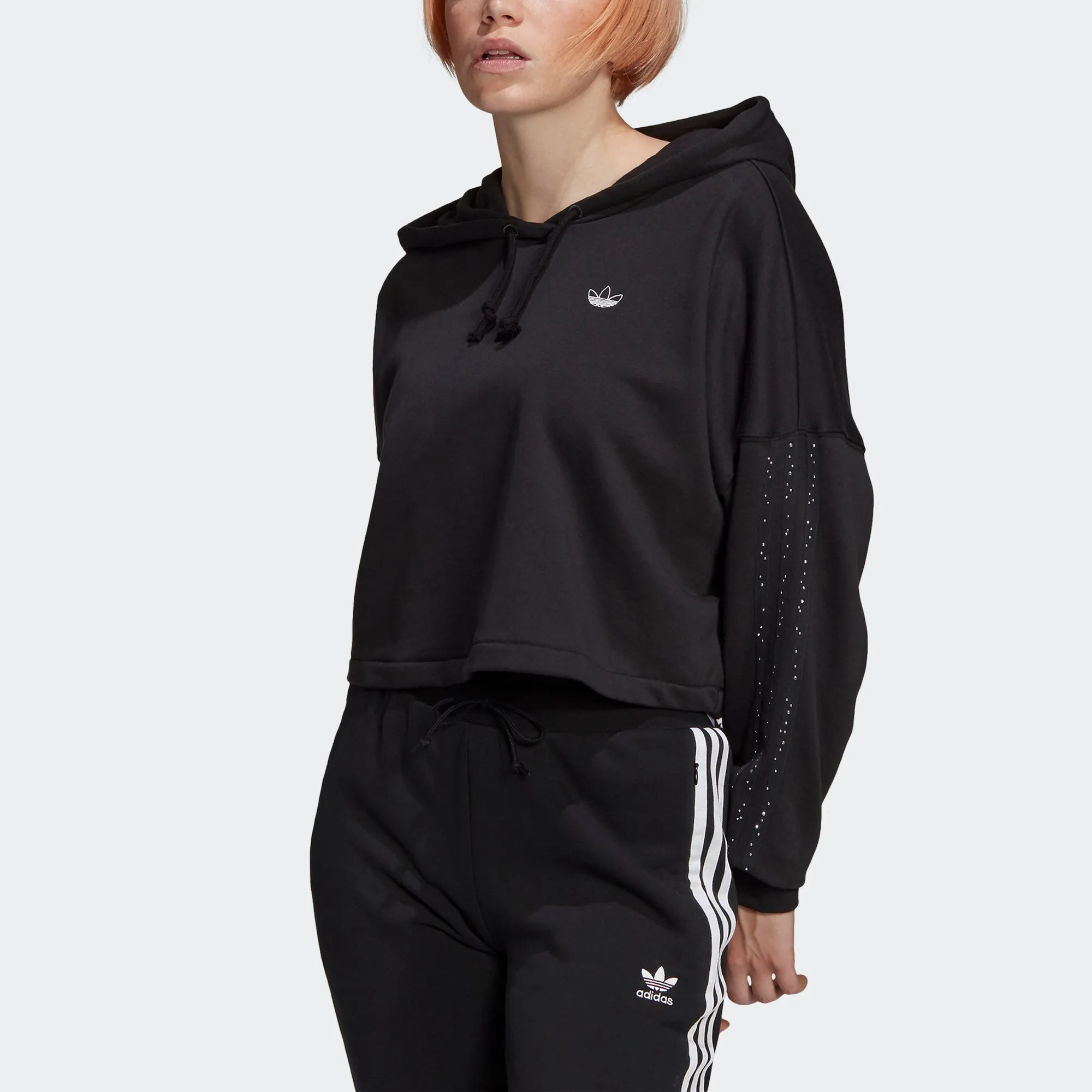 Women's adidas Originals Fakten Cropped Hoodie Black