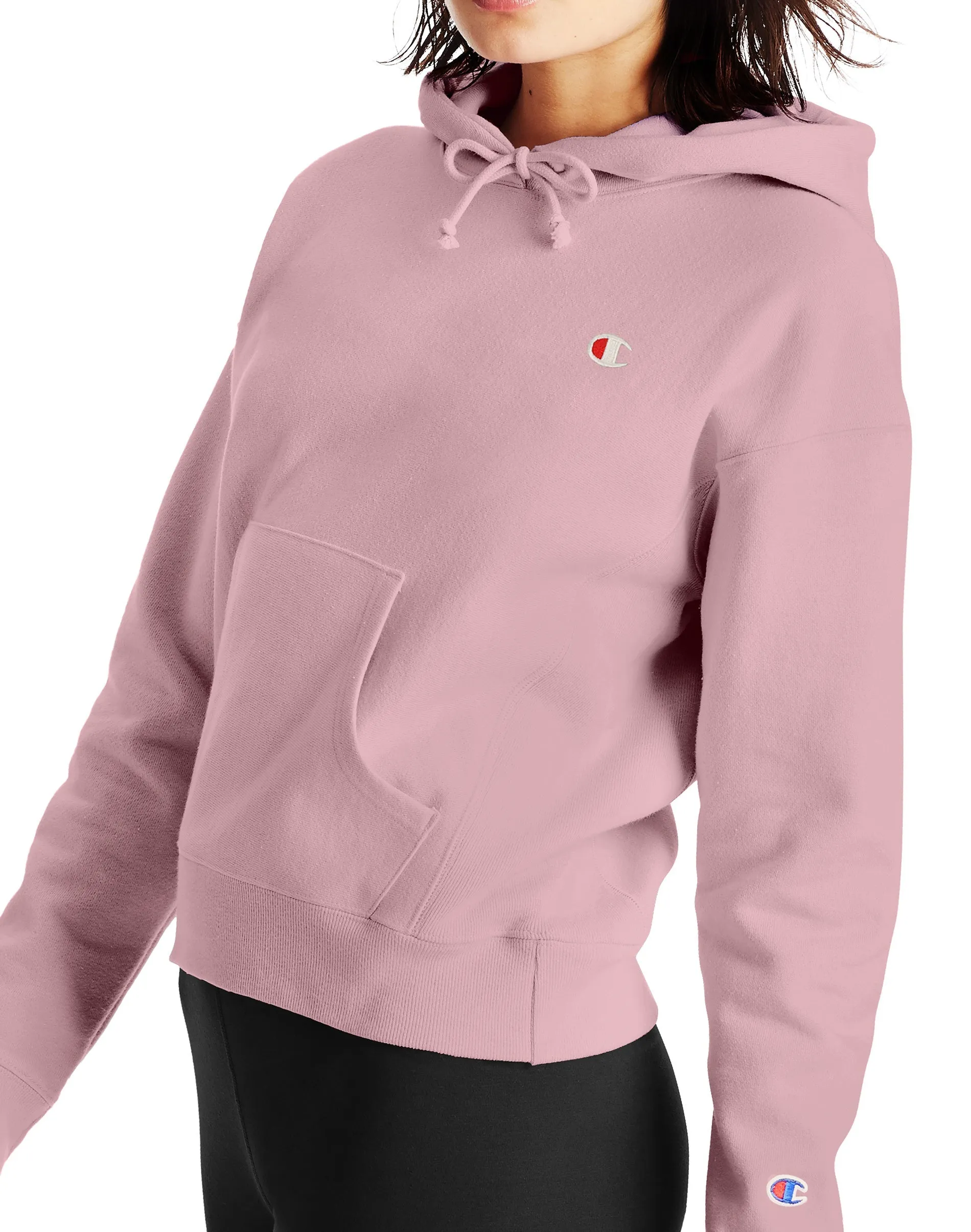 Women's Champion RW Hoodie C Logo Pink Beige