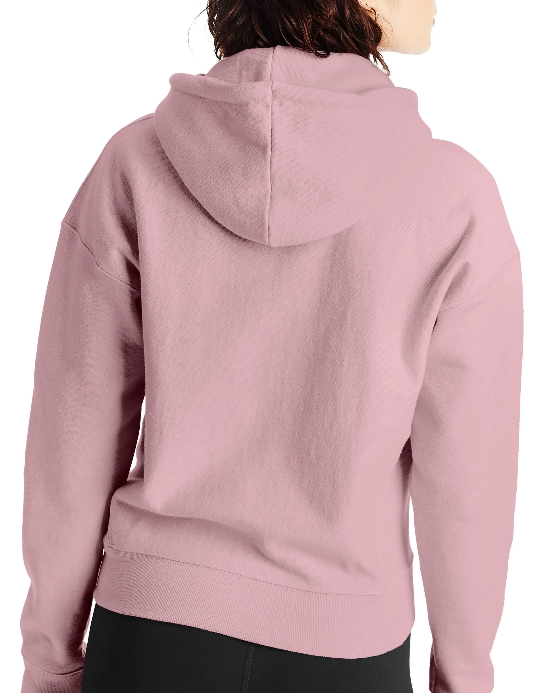 Women's Champion RW Hoodie C Logo Pink Beige