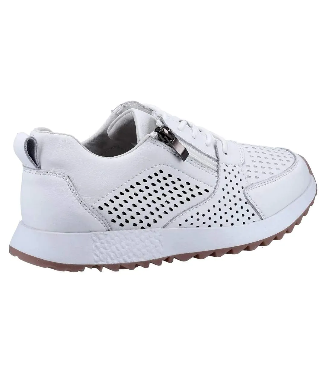 Womens/ladies june suede trainers white Fleet & Foster