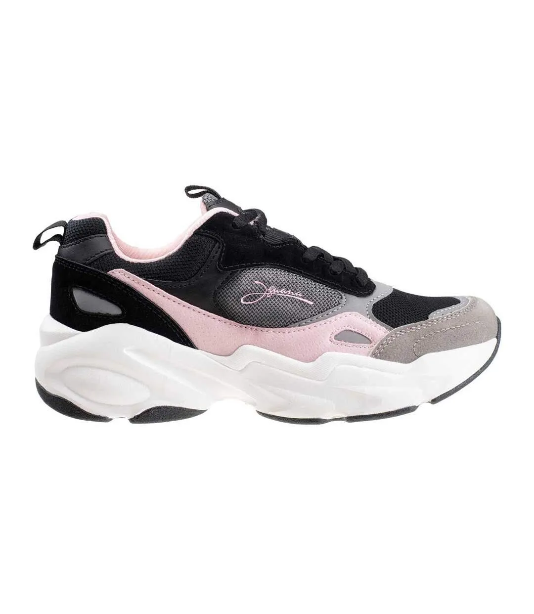 Womens/ladies obenari trainers black/dark grey/pink Iguana