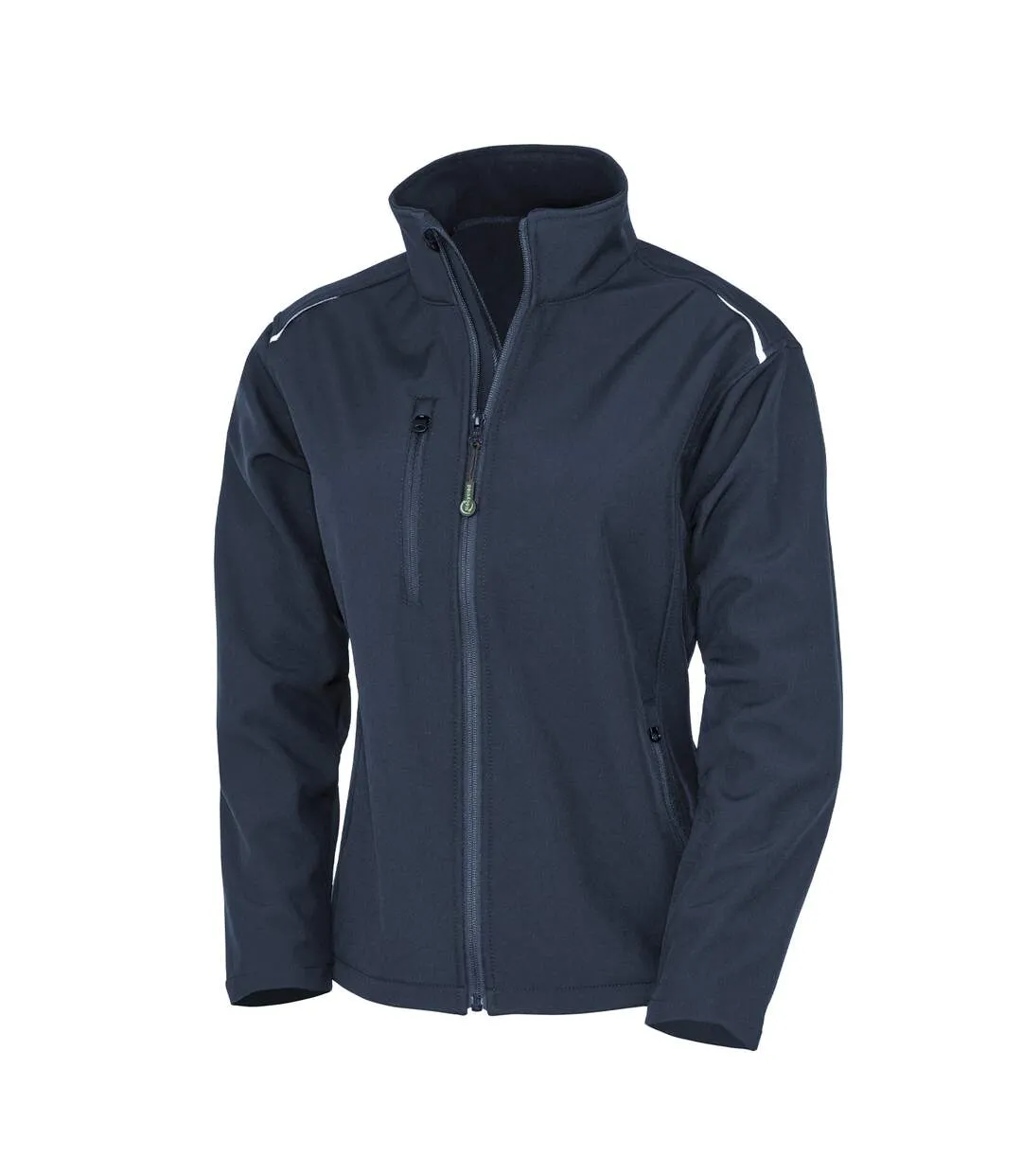 Womens/ladies recycled 3 layer soft shell jacket navy Result Genuine Recycled