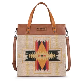 Wrangler Art Print Canvas Tote/Crossbody - Aztec