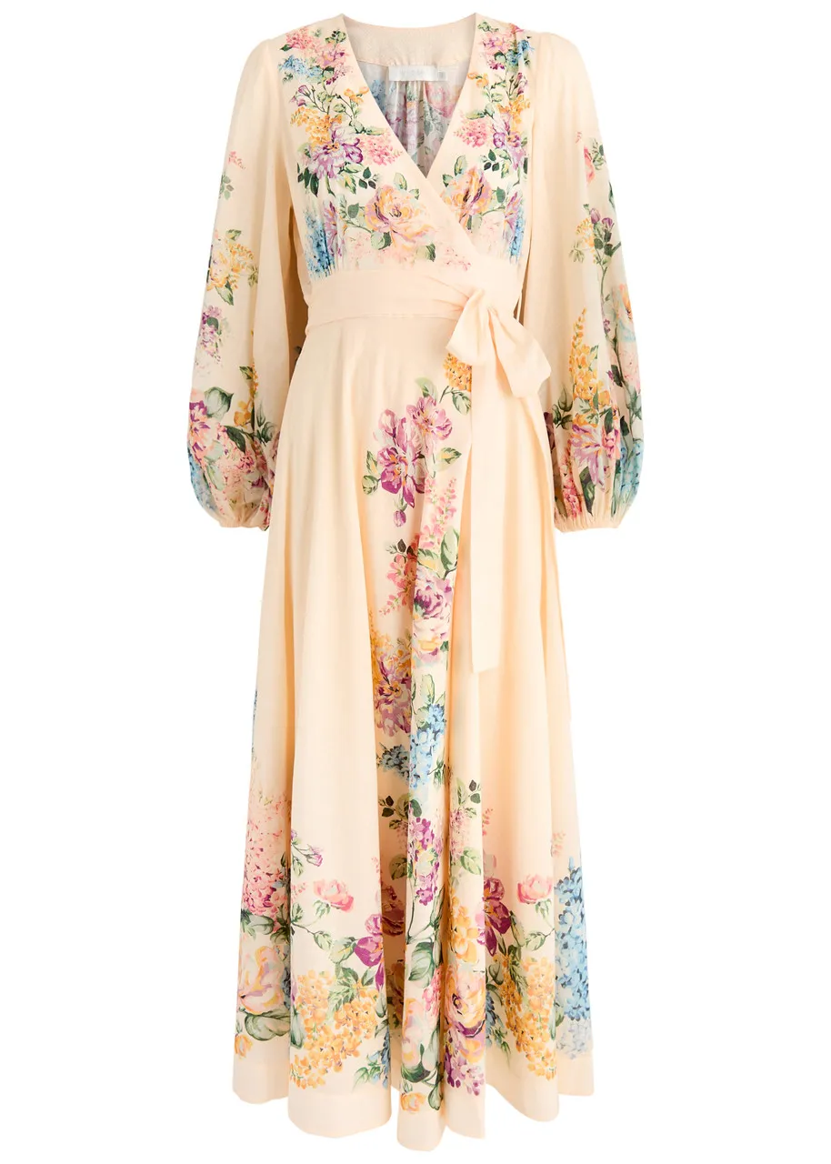 ZIMMERMANN Halliday floral-print cotton maxi wrap dress  -                         -                     -                