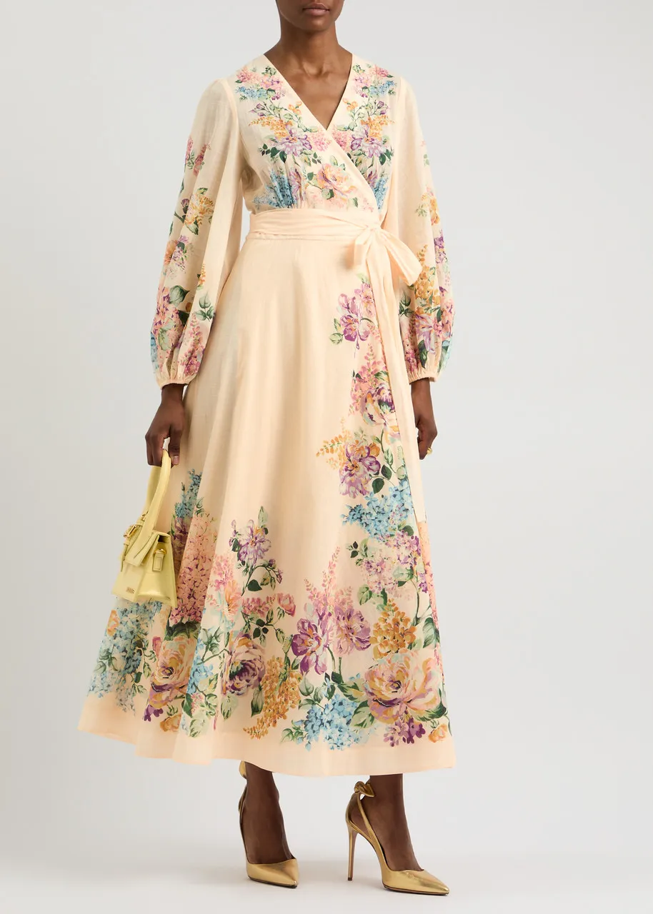 ZIMMERMANN Halliday floral-print cotton maxi wrap dress  -                         -                     -                