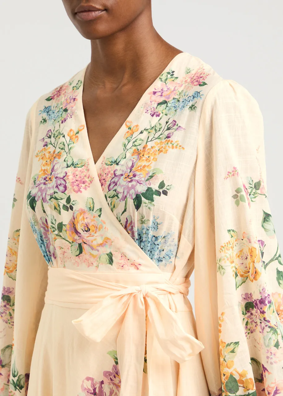 ZIMMERMANN Halliday floral-print cotton maxi wrap dress  -                         -                     -                